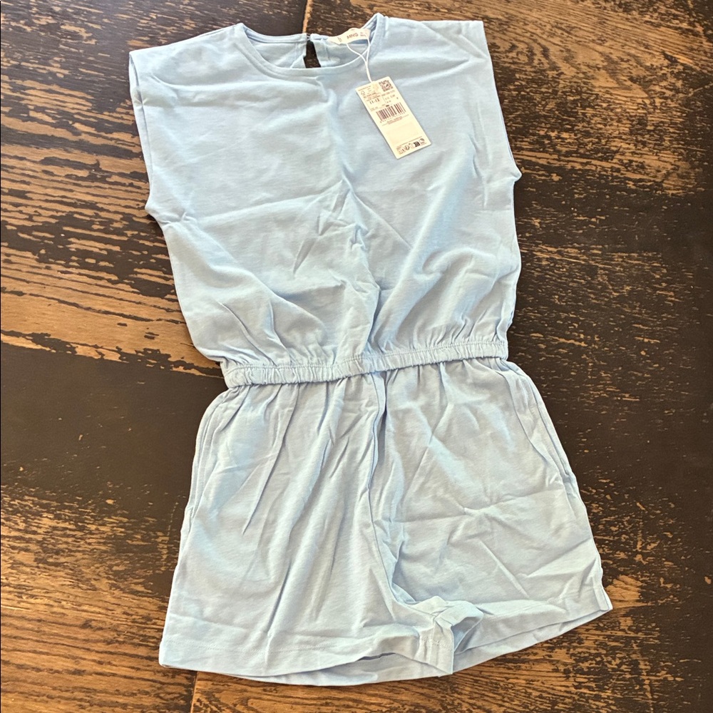 Mango light blue romper NWT size 11-12 girls
